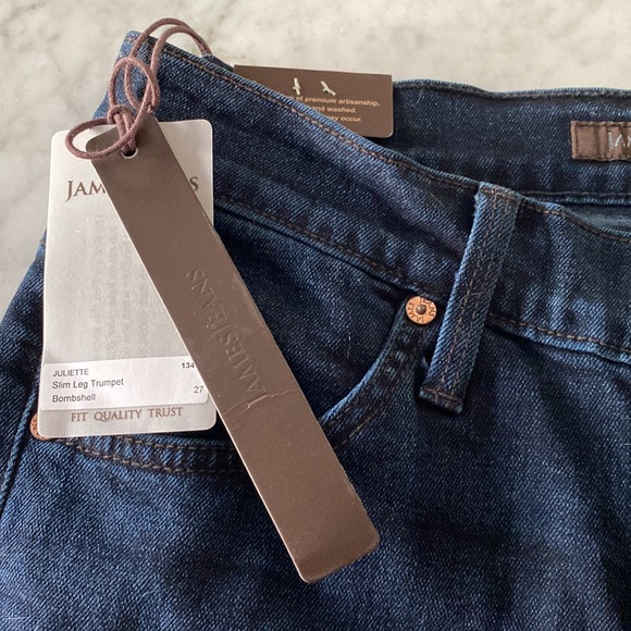 NWT James Jeans Juliette Slim Leg Trumpet Flare in dark indigo “bombshell,” 27 - Picture 2 of 7